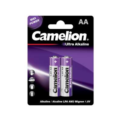 Батарейка CAMELION, LR6-BP2UT, Ultra Alkaline, AA, 1.5V, 2700 mAh, 2 шт. в блистере