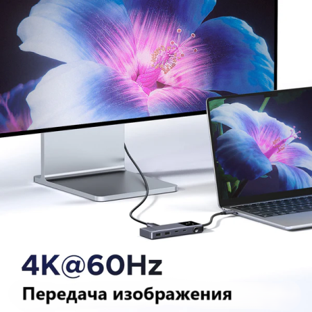 Док-станция USB-C 6-в-1 HDMI/2xUSB-C 3.2/2xUSB-A 3.2/PD 100W CM888 (35998) UGREEN