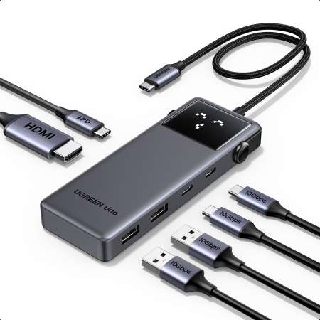 Док-станция USB-C 6-в-1 HDMI/2xUSB-C 3.2/2xUSB-A 3.2/PD 100W CM888 (35998) UGREEN