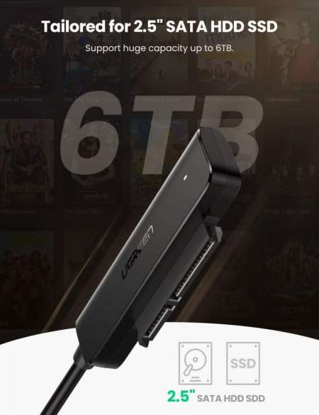 Конвертер/Адаптер с USB 3.0 на 2.5' SATA CM321 (70609) UGREEN