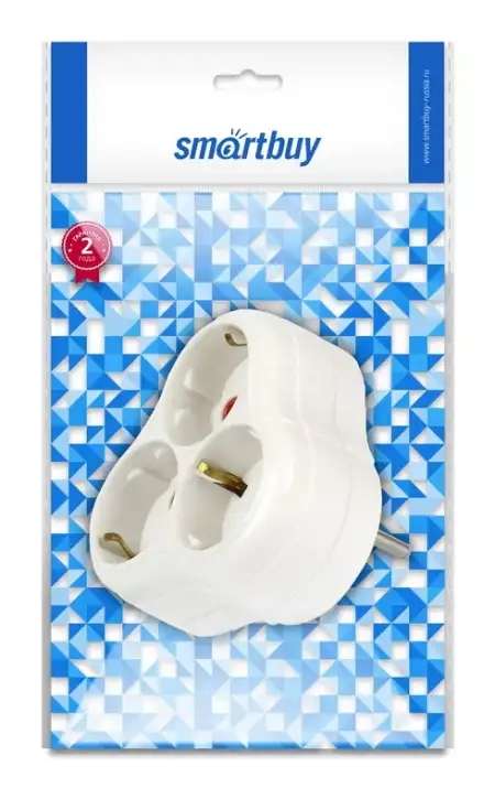 Тройник SmartBuy 3 розетки, 16А, без вкл., с заземлением (SBE-16-A01-3z)