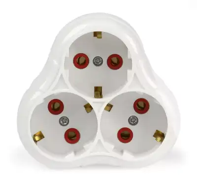 Тройник SmartBuy 3 розетки, 16А, без вкл., с заземлением (SBE-16-A01-3z)