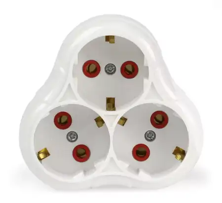 Тройник SmartBuy 3 розетки, 16А, без вкл., с заземлением (SBE-16-A01-3z)