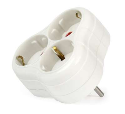 Тройник SmartBuy 3 розетки, 16А, без вкл., с заземлением (SBE-16-A01-3z)