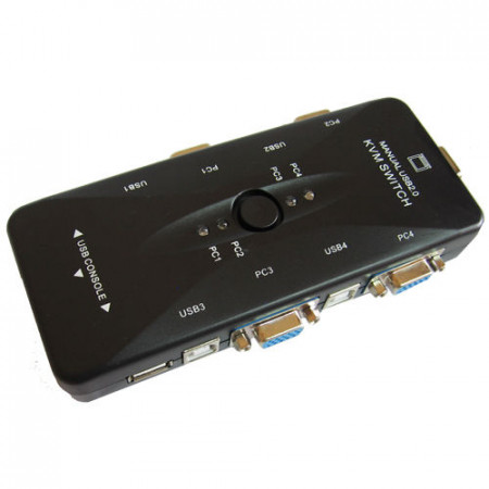 KVM Switch VGA + USB 4 port (FJ-4UA) 
