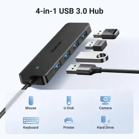 USB 3.0 4 port HUB, 1m CM219 (35574) UGREEN