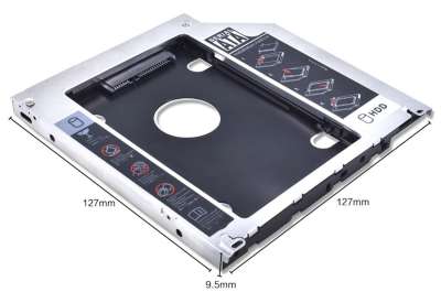 Адаптер установки жесткого диска в отсек DVD ноутбука 9,5мм