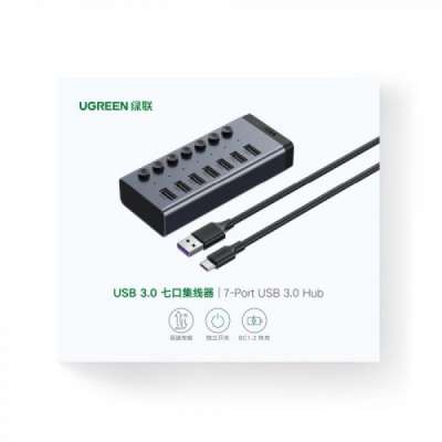 USB 3.0 HUB 7 port + доп.питание CM481 (90307) UGREEN