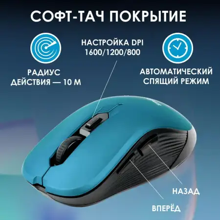 Мышь оптическая беcпроводная Smartbuy ONE 200, синяя (SBM-200AG-B) USB