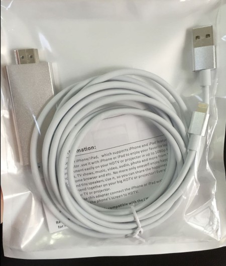 Конвертер 8-pin (Lightning) на HDMI для iPhone 5 / 5s / 6 / 6s