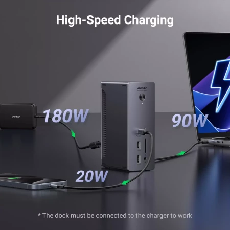 Док-станция USB-C 13-в-1 Thunderbolt 4, поддержка трех дисплеев Revodok U710 (25054EU) UGREEN