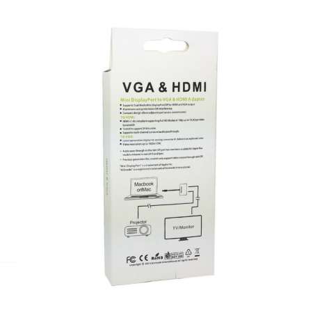 Кабель переходник с Mini DisplayPort (Thunderbolt) на HDMI + VGA (Connect+)