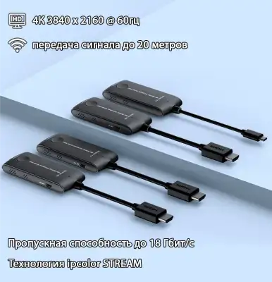 LenKeng LKV488 TypeC  (удлинитель HDMI, 20м, 4K@60Hz, Wireless, комплект)