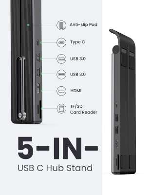 Конвертер USB 3.1m Type C на HDMI CardReader USB 3.0 HUB 2 port X-Kit UGREEN