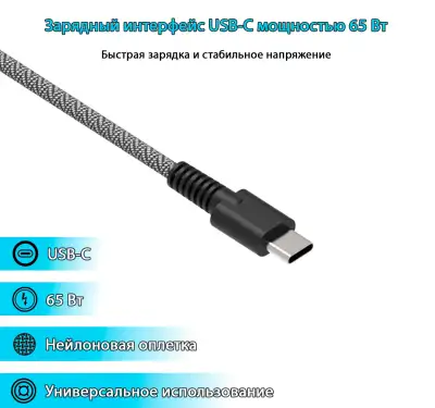 Зарядное устройство для ноутбука USB-C, 65W (KL65W-1)