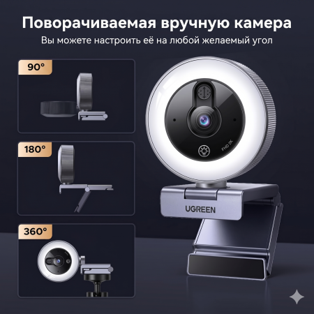 Веб-камера UGREEN CM910, 2K (65857)