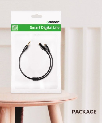 Кабель Audio(m) 3.5mm - 2*Audio(f) 3.5mm (сплиттер для наушников) AV134 (20816) UGREEN