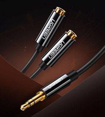 Кабель Audio(m) 3.5mm - 2*Audio(f) 3.5mm (сплиттер для наушников) AV134 (20816) UGREEN