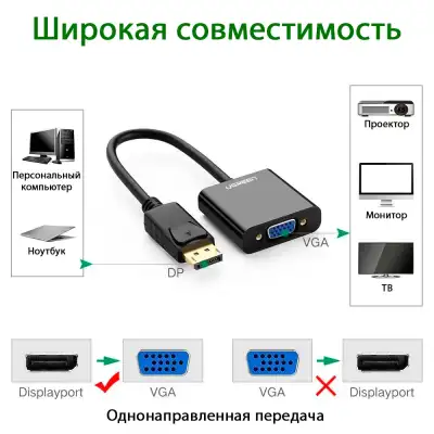 Конвертер DisplayPort на VGA adapter DP109 20415 UGREEN
