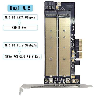 Переходник для M.2 NVMe + M.2 NGFF с PCI-E 3.0x4 CM302 (70504) UGREEN