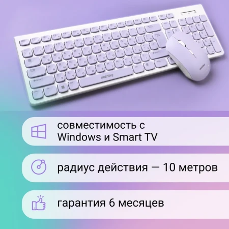 Комплект клавиатура + мышь Smartbuy SBC-250288AG-WV