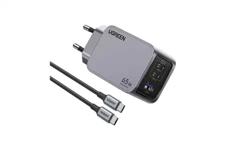 Зарядное устройство на 2xUSB-C+1 USB, 65W, QC4+/PD3.0, Nexode Pro, GaNInfinity X755 (25871) UGREEN