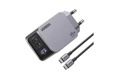 Зарядное устройство на 2xUSB-C+1 USB, 65W, QC4+/PD3.0, Nexode Pro, GaNInfinity X755 (25871) UGREEN