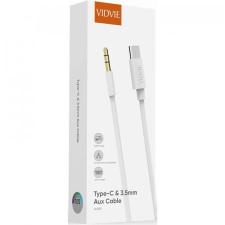 Кабель USB Type C - Audio(m) 3.5mm, 1.5m. AUX (AL1109) Vidvie