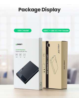 Корпус внешнего жесткого диска USB-С 3.1 Gen 2 SATA 2.5" US221 (60735) UGREEN