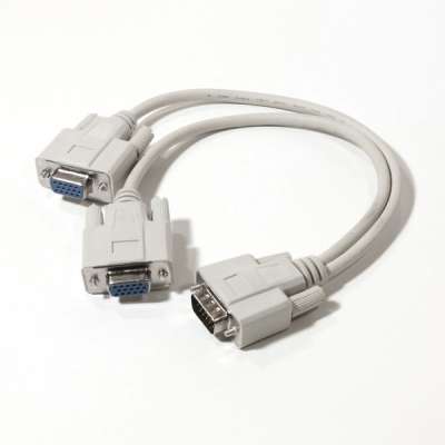 VGA 2 port Splitter (Устройство позволяет передавать VGA сигнал на 2 монитора)