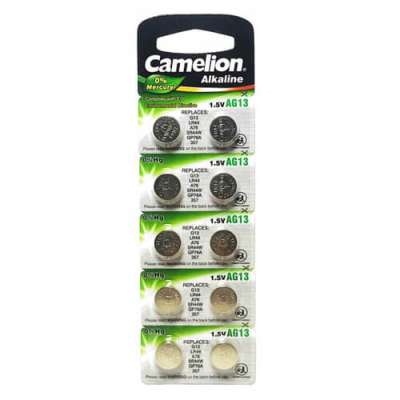 Батарейка Camelion, AG13-BP10, Alkaline, AG13, 1.5V, 10 шт.