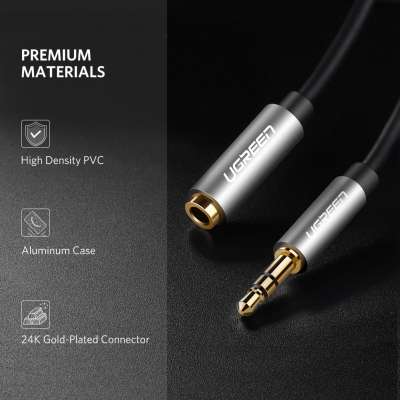 Кабель Audio(m) 3.5mm - Audio(f) 3.5mm, 5m. (удлинитель) AV118 (10538) UGREEN