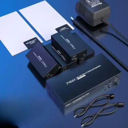 Удлинитель HDMI Extender, Splitter 1x4, 4K@60Hz, 60m, EDID, UTP (PW-HT247P4) PWAY
