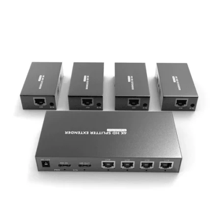 Удлинитель HDMI Extender, Splitter 1x4, 4K@60Hz, 60m, EDID, UTP (PW-HT247P4) PWAY