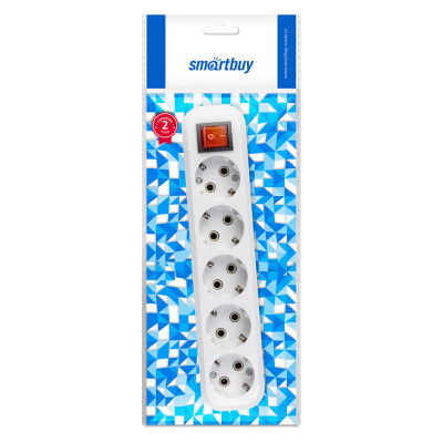 Колодка SmartBuy 5 розеток, 16А, с вкл., с заземлением (SBE-16-5-00-ZS)