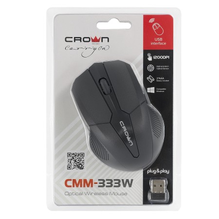 Мышь оптическая беспроводная Crown CMM-333W, USB