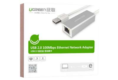 Конвертер USB 2.0 на LAN RJ-45,10 100 Mbps CR110 20254 UGREEN