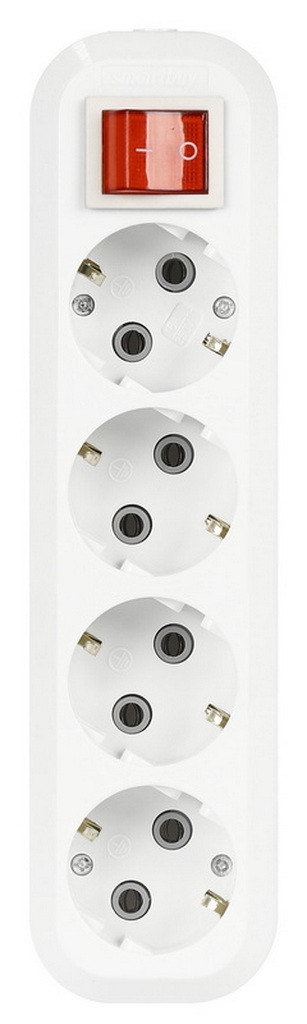 Колодка SmartBuy 4 розетки, 16А, с вкл., с заземлением (SBE-16-4-00-ZS)