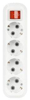 Колодка SmartBuy 4 розетки, 16А, с вкл., с заземлением (SBE-16-4-00-ZS)