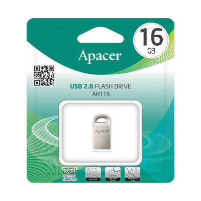 USB-накопитель, Apacer, AH115, AP16GAH115S-1, 16GB, USB 2.0, Серый