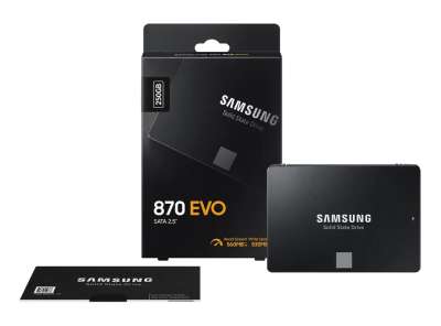 Твердотельный накопитель 250GB SSD Samsung 870 EVO 2,5" SATA3 R560Mb/s W530MB/s MZ-77E250BW
