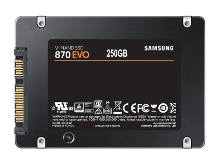 Твердотельный накопитель 250GB SSD Samsung 870 EVO 2,5" SATA3 R560Mb/s W530MB/s MZ-77E250BW