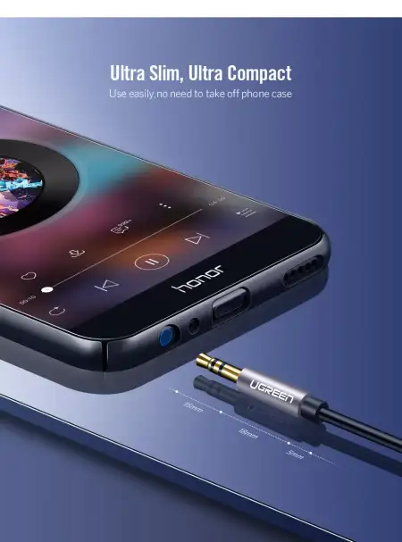 Кабель Audio(m) 3.5mm - Audio(f) 3.5mm, 2m. AV118 (10594) UGREEN