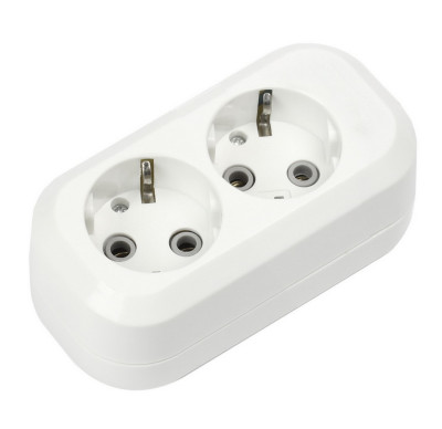 Колодка SmartBuy 2 розетки, 16А, без вкл., с заземлением (SBE-16-2-00-Z)