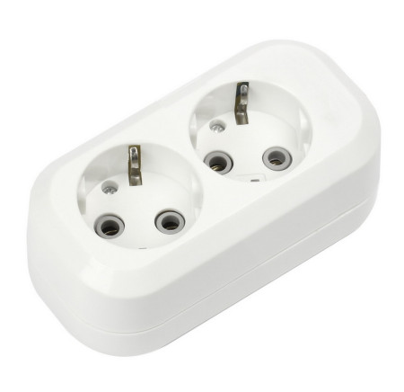 Колодка SmartBuy 2 розетки, 16А, без вкл., с заземлением (SBE-16-2-00-Z)