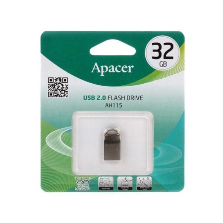 USB-накопитель, Apacer, AH115, AP32GAH115S-1, 32GB, USB 2.0, Серый