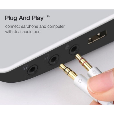 Переходник 2*Audio(m) 3.5mm - Audio(f) 3.5mm AV140 (20898) UGREEN