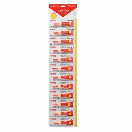 Супер-клей Smartbuy SBT-SG-1P2 (универсальный, сверхпрочный), 3 гр., 1шт. BL-12 (144/576)