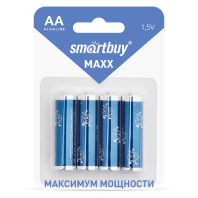 Батарейка Smartbuy, MAXX LR6/4B, (SBBM-2A04B), AA, 1.5V, 4шт в блистере