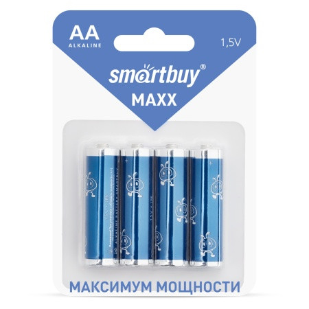 Батарейка Smartbuy, MAXX LR6/4B, (SBBM-2A04B), AA, 1.5V, 4шт в блистере